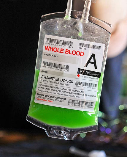 Green Blood Bag cocktails