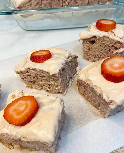 Strawberry Protein Cake Bars