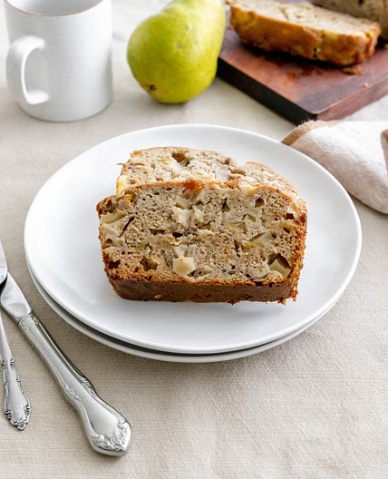 Easy Banana Bread with Pear and White Chocolate Chips - MAY EIGHTY FIVE