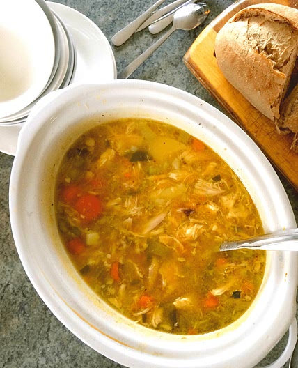 Slow Cooker Whole Chicken Soup