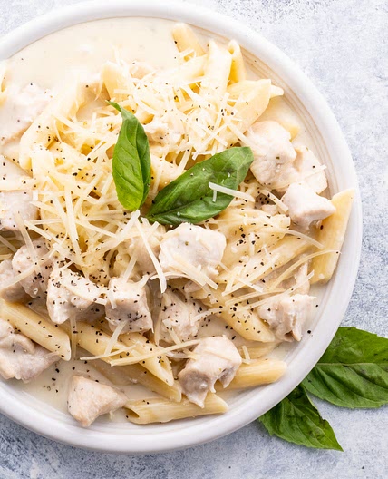 Instant Pot Chicken Alfredo Penne Pasta Recipe