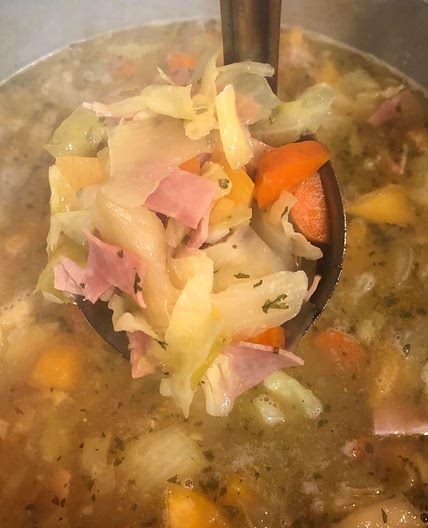 Boiled Dinner Soup. (Ham & Cabbage Soup)