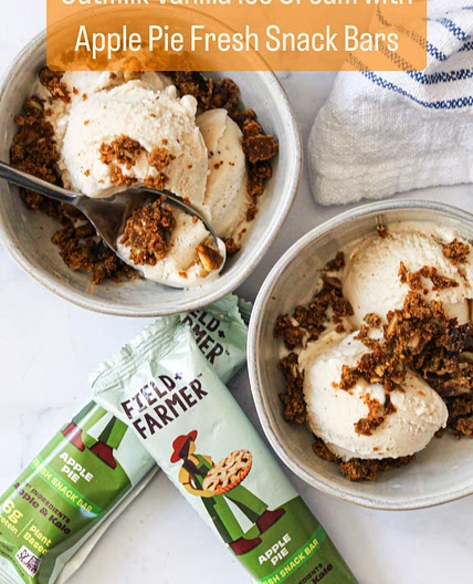 Vanilla Ice Cream with Apple Pie Fresh Snack Bars! 🍎🥧🍨