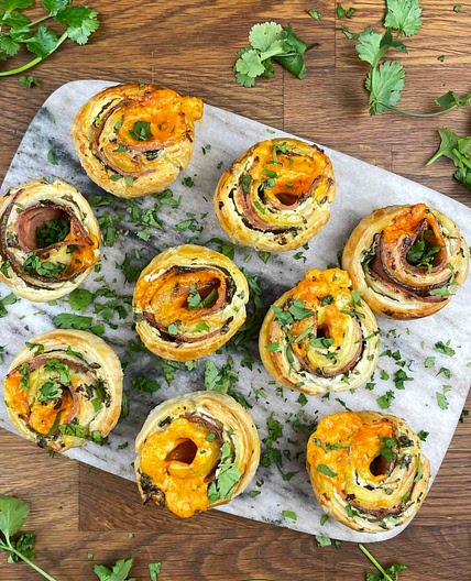 Cheesy Mortadella Swirls