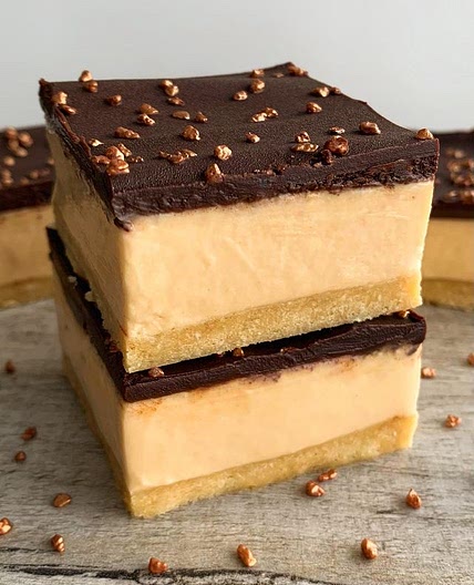 NO-BAKE MILLIONAIRES CHEESECAKE BARS 😍