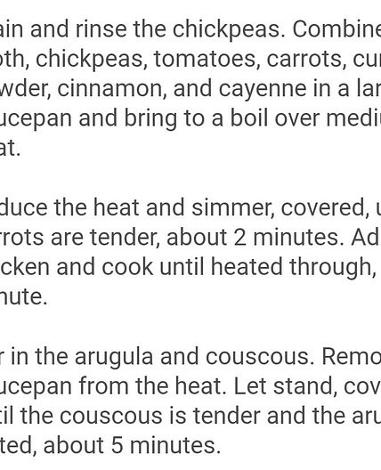 Spiced Moroccan chicken soup
