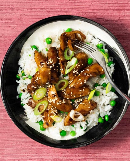 Chicken Teriyaki With Rice And Peas
