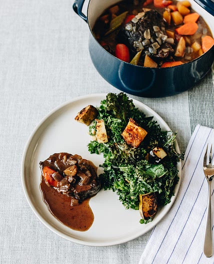 The Perfect Pot Roast with Kale and Squash Salad