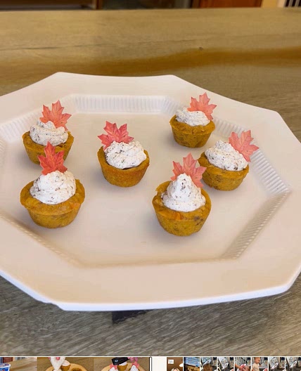 Pumpkin Brownies with Ginger Snap cream