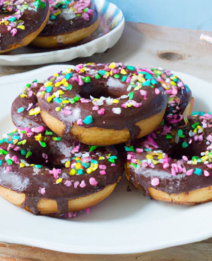 Chocolate Dipped Doughnuts with Sprinkles