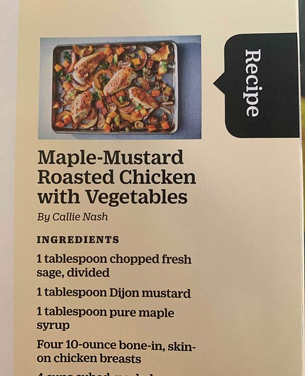 Maple mustard roast chicken & veggies