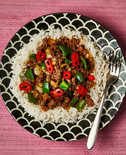 Chinese-Style Beef & Pepper Stir-Fry With Rice
