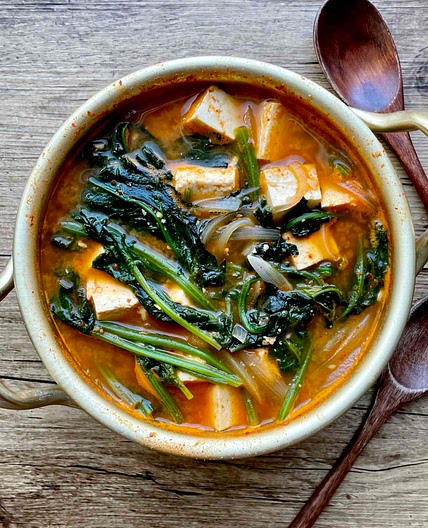 Korean Spinach Soybean Paste Soup