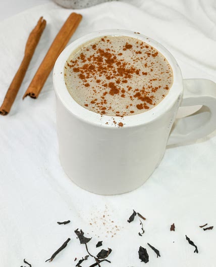 Dairy-free, Vegan Pumpkin Spice Chai Latte
