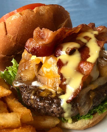 Apple & Onion Bacon Cheese Burgers!