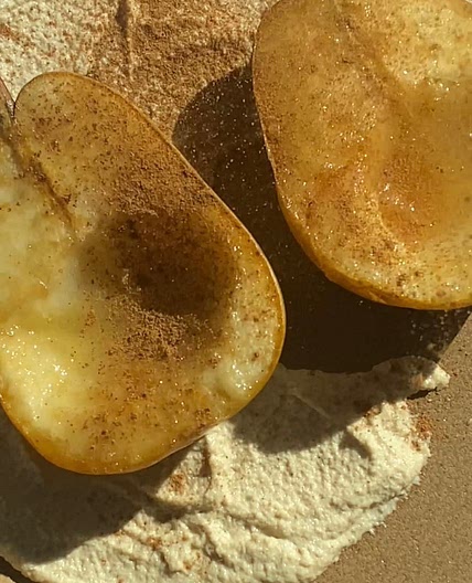 Roasted Pears w/ Cinnamon Cashew Cream