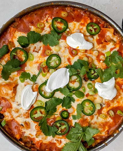 Skillet chicken enchiladas