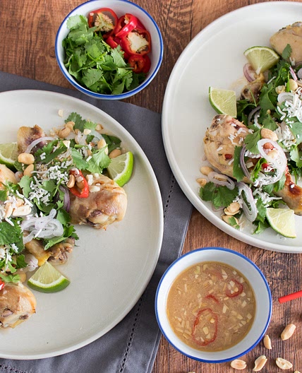 Lemongrass Chili Drumsticks with Cilantro-Peanut Topping