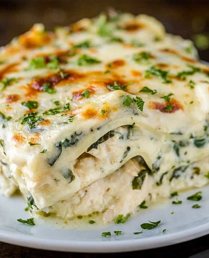 Chicken spinach lasagna 350cal/21 servings