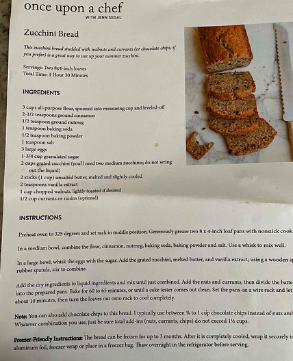 Zucchini Bread 