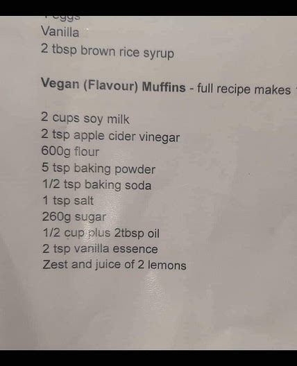 Vegan Muffin Recipe (12 servings)