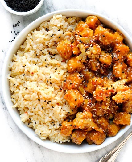 Orange-Sesame Tofu & Cauliflower