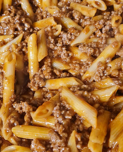 Bbq mince pasta
