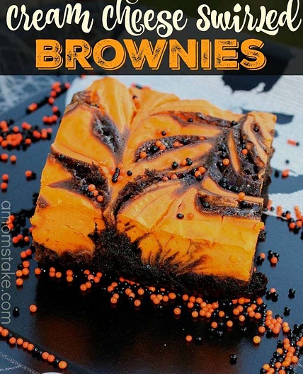 Halloween Cream Cheese Swirled Brownies