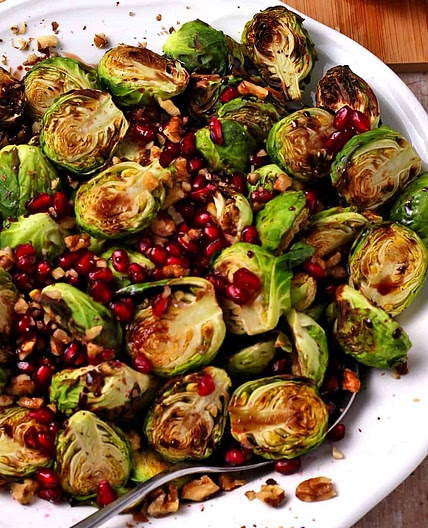 Crispy Air Fryer Brussels Sprouts with Pomegranate