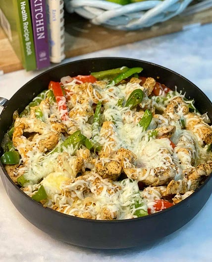 Low Carb Chicken Philly Cheesesteak Skillet
