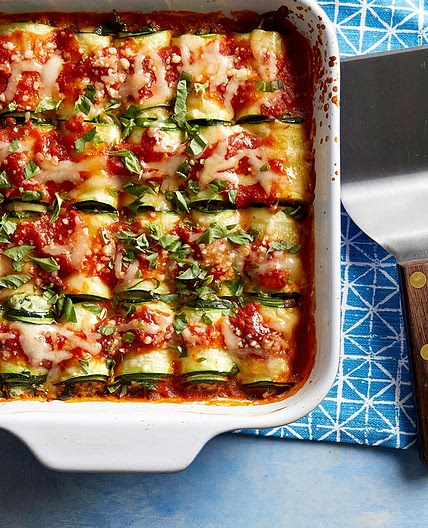 Zucchini Lasagna Rolls with Smoked Mozzarella