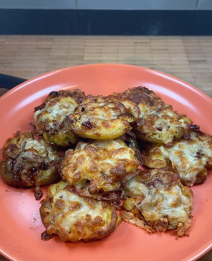 Cheesy Crushed Marmite New Potatoes