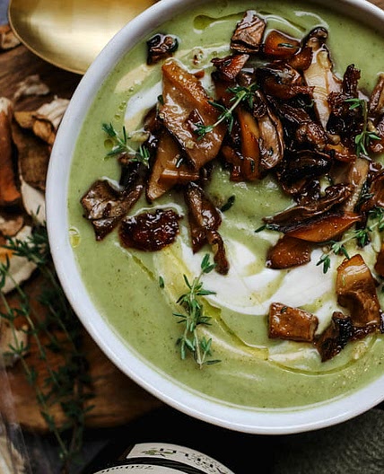 Broccoli courgette soep met gebakken eekhoorntjesbrood Beaufood 