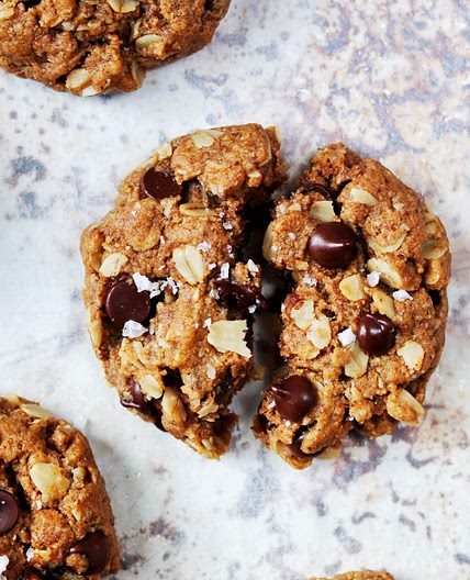 Almond Butter Oatmeal Chocolate Chip Cookies (Vegan, Gluten Free)