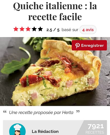 Quiche italienne