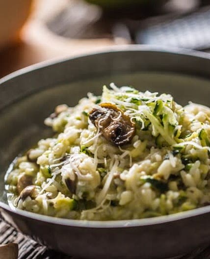 RISOTTO DE COURGETTES ET CHAMPIGNONS