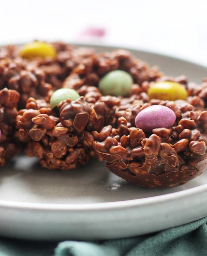 Chocolate Rice Krispie Nests