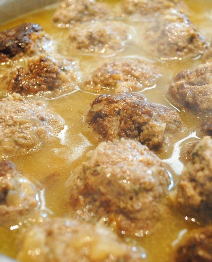 Molly's Meatballs With Onion Sauce and Mashed Potatoes