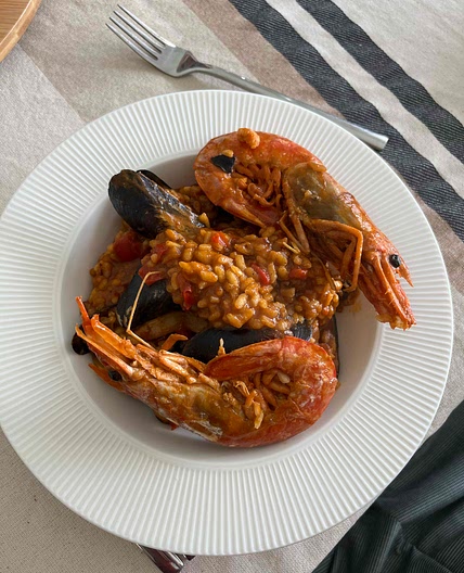 Arroz caldoso con almejas