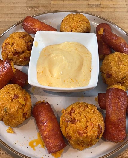 Mexican Rice Balls with pepperoni 