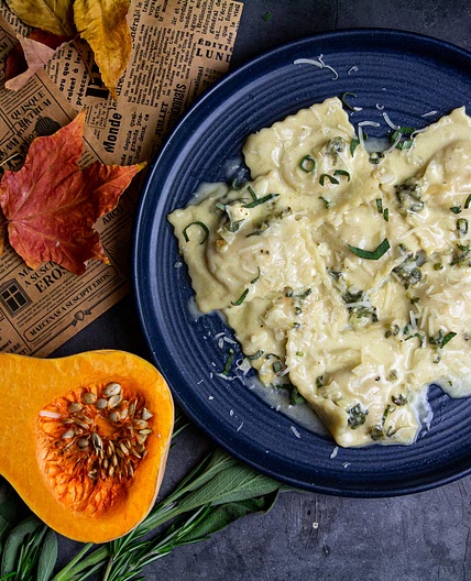 Ravioli with Butternut squash & Ricotta