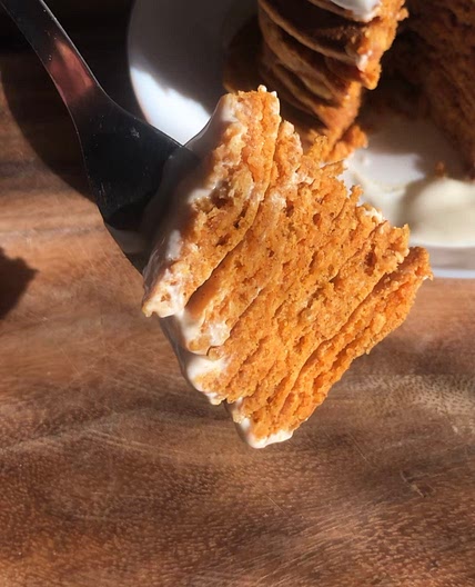 Pumpkin pancake stack (333cal for all)