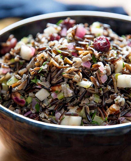 Wild Rice Salad With Dried Cranberries, Pickled Apples, and Pecans Recipe
