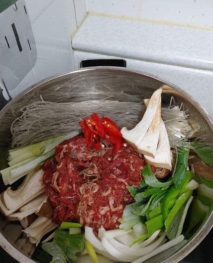 버섯  소불고기   달걀말이