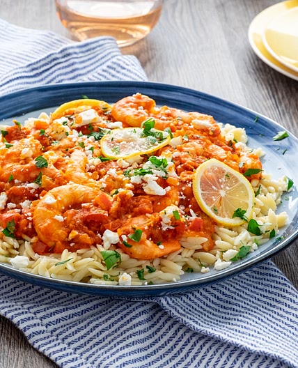 Mediterranean Shrimp with Orzo