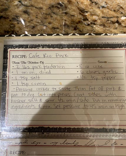 Instant Pot Cafe Rio Sweet Pork Copycat