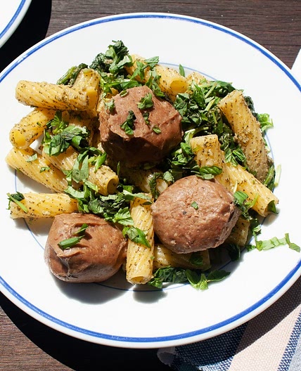 Pesto Meatballs with Spinach