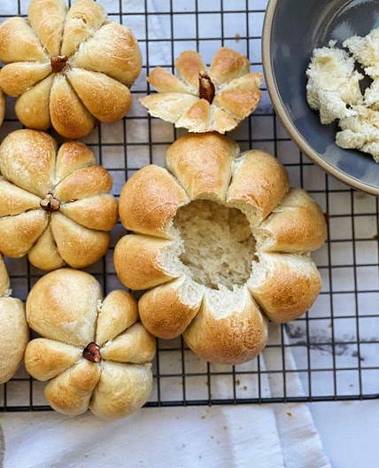 Pumpkin bread bowls