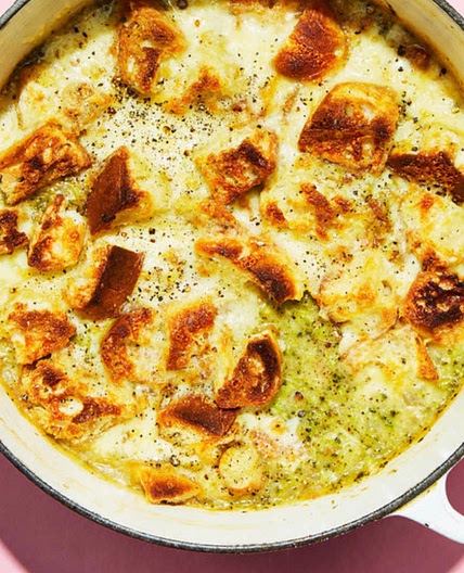 Broccoli Cheddar Soup with Croutons