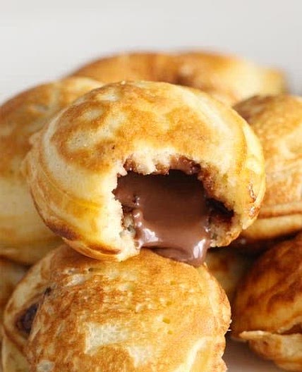 Coffee Pancakes Stuffed With Chocolate 